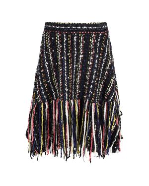 MSGM Fringed Skirt - Black