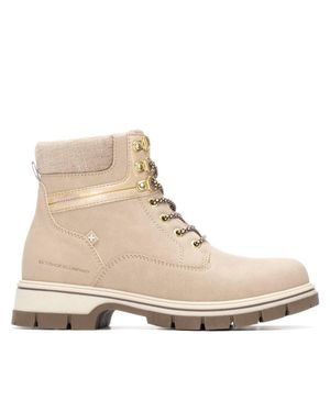 Xti Ankle Combat Booties By - Natural