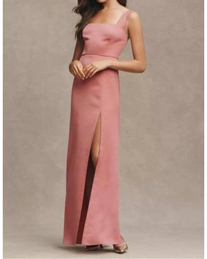 BHLDN Sophia Satin Maxi Dress - Pink