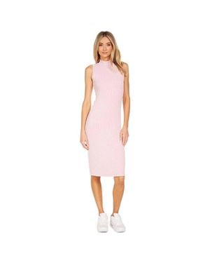 Michael Lauren Phillips Dress Cherry Blossom Mineral Ribbed Ddr2198 - Pink