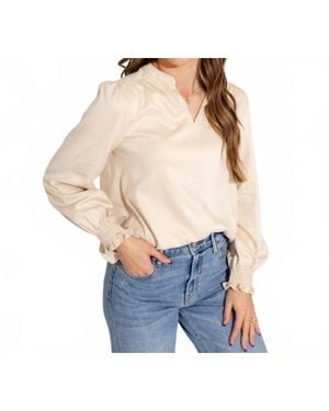 Ivy Jane Long Sleeve Suede Top - Blue