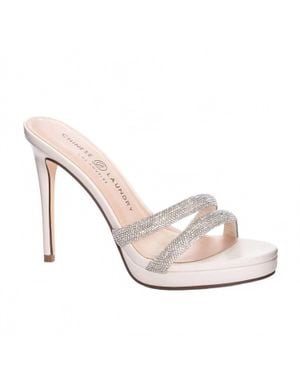 Chinese Laundry Friendly Rhinestone Dress Slide Heels - White
