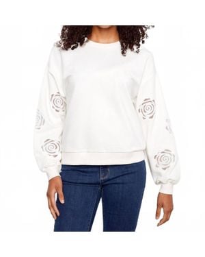 Charlie b Long Sleeve French Terry Top - White