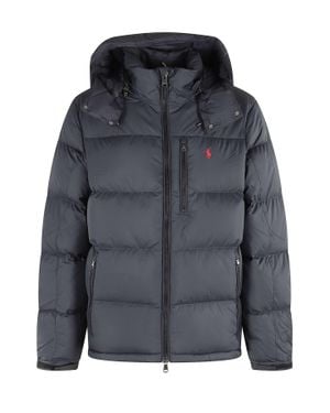 Polo Ralph Lauren Padded Bomber Jacket With Hood And Embroidered Logo - Gray
