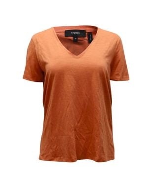 Theory Plain V-Neck Shirt - Orange