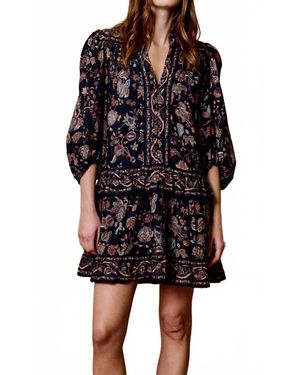 Cleobella Bois Print Emily Mini Dress - Black