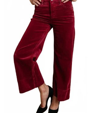 Aapparella Corduroy High Waist Wide Leg Festival Pants - Red
