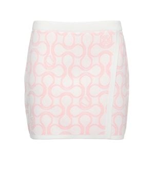 CASABLANCA Optical Drop Mini Skirt With Asymmetrical Front Panel - Pink