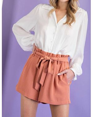 Eesome Tie Waist Shorts - White