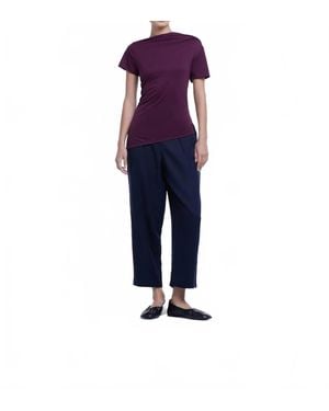 Dāl the Label Asymmetrical Short Sleeve Top - Blue