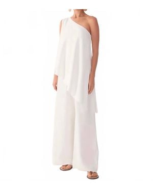 dress to One-Shoulder Overlay Jumpsuit - White