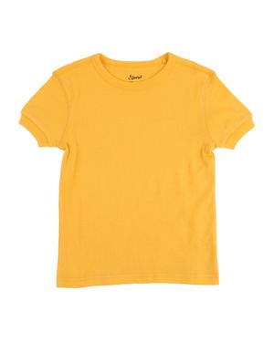 Leveret Kids Short Sleeve T-Shirt Classic Solid Color - Yellow