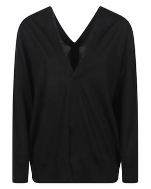 Sa Su Phi Front And Back V Neck Sweater - Black
