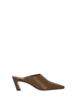 Stuart Weitzman Stassi 50 Leather Mules - Brown