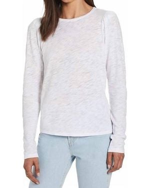 Goldie Puff Long Sleeve Slub Tee - White