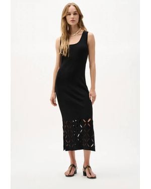 Joseph Ribkoff Cut-Out Sheath Midi Dress - Black