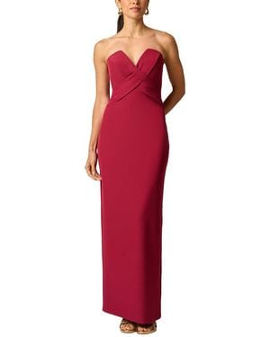Adrianna Papell Stretch Crepe Long Dress - Red