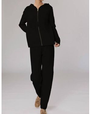 Madeleine Thompson Pheasant Straight Leg Pants - Black