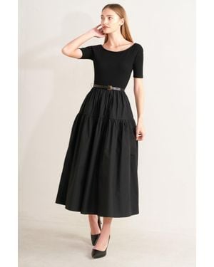 TRUEDAMES Saddle Breeze Midi Dress - Black