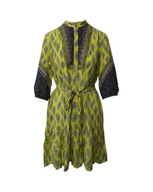 Saloni Tyra Printed Mini Dress - Green