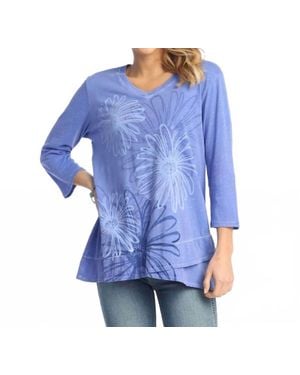 Jess & Jane Friends Pigment Dyed Cotton Top - Blue