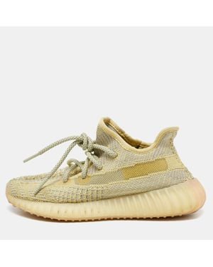 Yeezy Two Tone Knit Fabric Boost 350 V2 Static Sneakers Size 36 - Natural