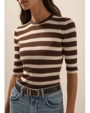 FAVORITE DAUGHTER Amelia Crewneck Top - Brown