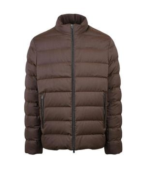 Herno Horizontal Quilted Down Jacket - Brown