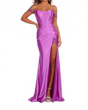 Abby Paris Corset Prom Dress - Purple