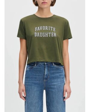FAVORITE DAUGHTER Cropped Collegiate Tee - Green
