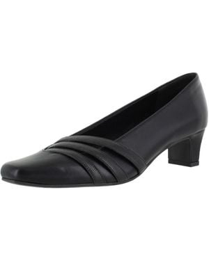 Easy Street Entice Faux Leather Block Heel Dress Heels - Black