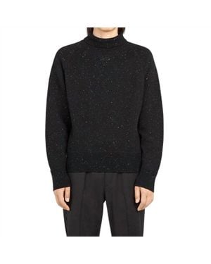 Ferragamo Tinted Sequined Turtleneck Sweater - Black