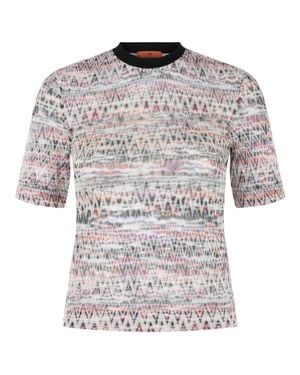 Missoni Zig Zag Patterned Cropped Knit Top - White
