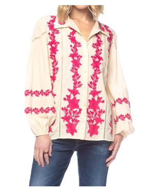 Tolani Darina Embroidered Top - Pink