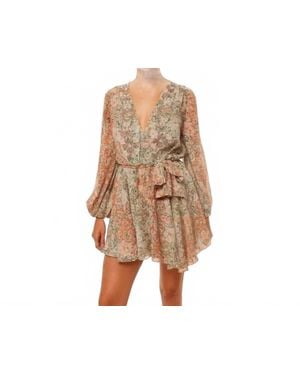 MISA Los Angles Barocco Floral Print Dress - Multicolor