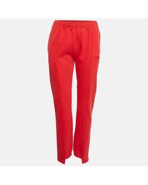 Vetements Cotton Knit Elasticized Waist Sweatpants - Red
