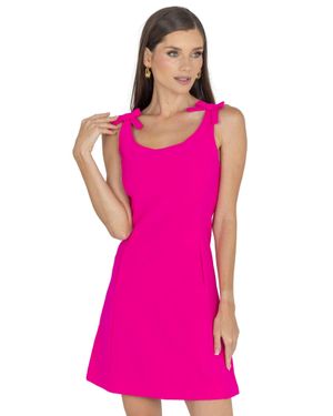 Akalia Aria Bow Sleeveless Mini Dress - Pink
