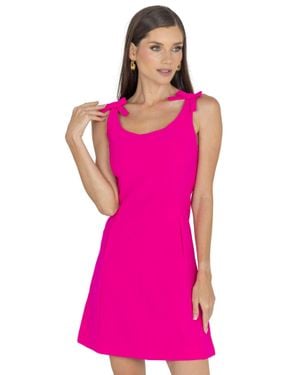 Akalia Aria Bow Sleeveless Mini Dress - Pink