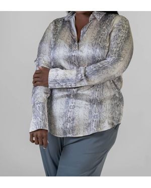 Catherine Gee Daria French Cuff Blouse - Gray