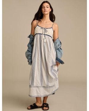 Lucky Brand Crochet Bodice Maxi Dress - Natural