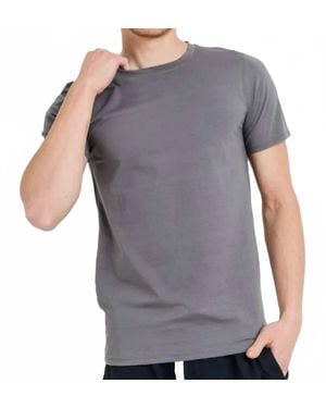 Mono B Cool Touch Cotton Blend Crewneck Essential Mono Tee - Gray