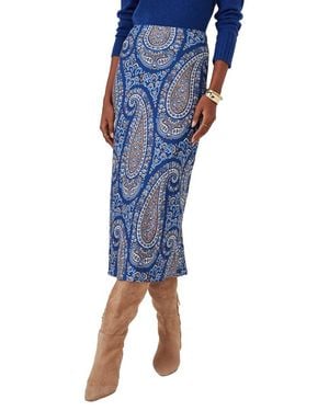 J.McLaughlin Adelyn Silk-Blend Skirt - Blue