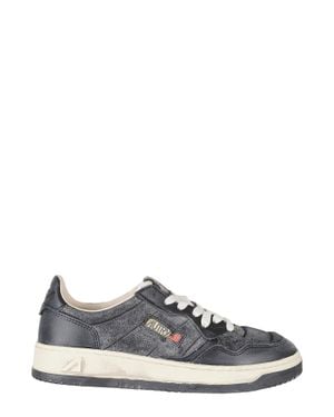 Autry Sup Vint Low Leather Sneakers - Gray