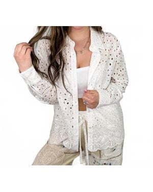 Sew In Love Change Your Tempo Cotton Long Sleeve Button Up Top - Gray
