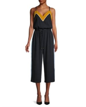 Ted Baker Darvva V-Neckline Drawstrings Cotton Sleeveless Jumpsuit - Black