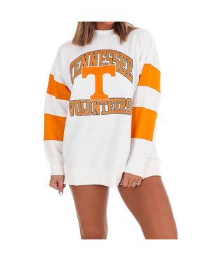 Pressbox Tennessee Volunteers Sleeve Stripe Crewneck Pullover - Orange
