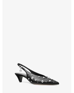 Michael Kors Tonya Studded Slingback Pump - White