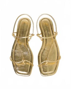 Loeffler Randall Eleanor Strappy Flat Sandal - Metallic