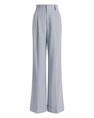 Alberta Ferretti Pantalone High-Waisted Wide-Leg Viscose Pants - Gray