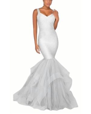 Terani Fitted Mermaid Gown - White